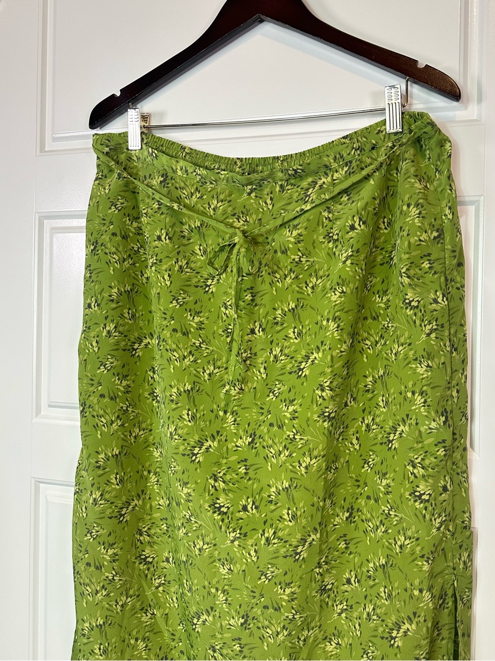 Vintage Y2K Venezia Jeans Ditsy Floral Green Double Slit Maxi Skirt Size 14/16 - Picture 2 of 10